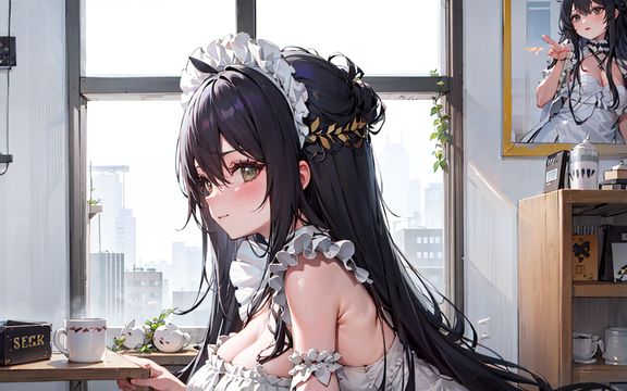 [SD 1.5][LORA]Indomitable (Azur Lane) Maid Costume 不挠 女仆皮肤  indomitablemaid-000004