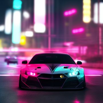 [SD 2.1 768][TextualInversion]Flonix's Fast but Furios - A Universal Neon Cyber Model of SICK cars and Styles - Model 2.X Embedding FFbF_effect