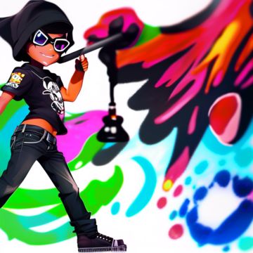 [SD 2.1 768][TextualInversion]SoCalGuitarist's Inksplat - Create silly, wacky, colorful inkling characters easily! (For model 2.1) Inksplat768